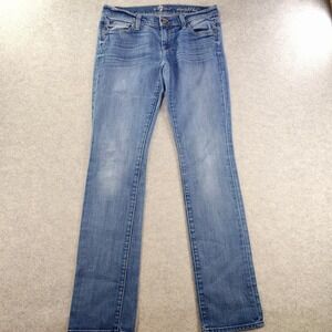 7 For All Mankind Women’s Straight Leg Jeans in Light Blue Wash